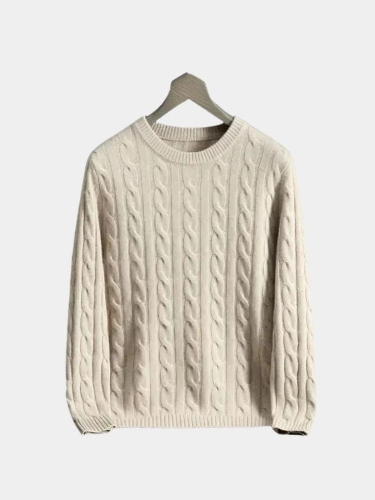 Pullover Essential in cashmere con lavorazione a trecce - Aurelio Club