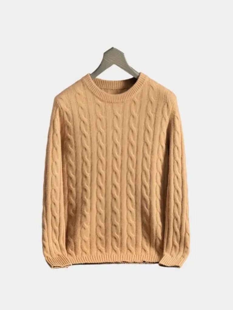 Pullover Essential in cashmere con lavorazione a trecce - Aurelio Club