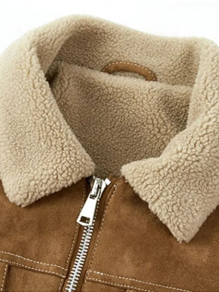 Giacca Essential con collo in pile e zip - Aurelio Club