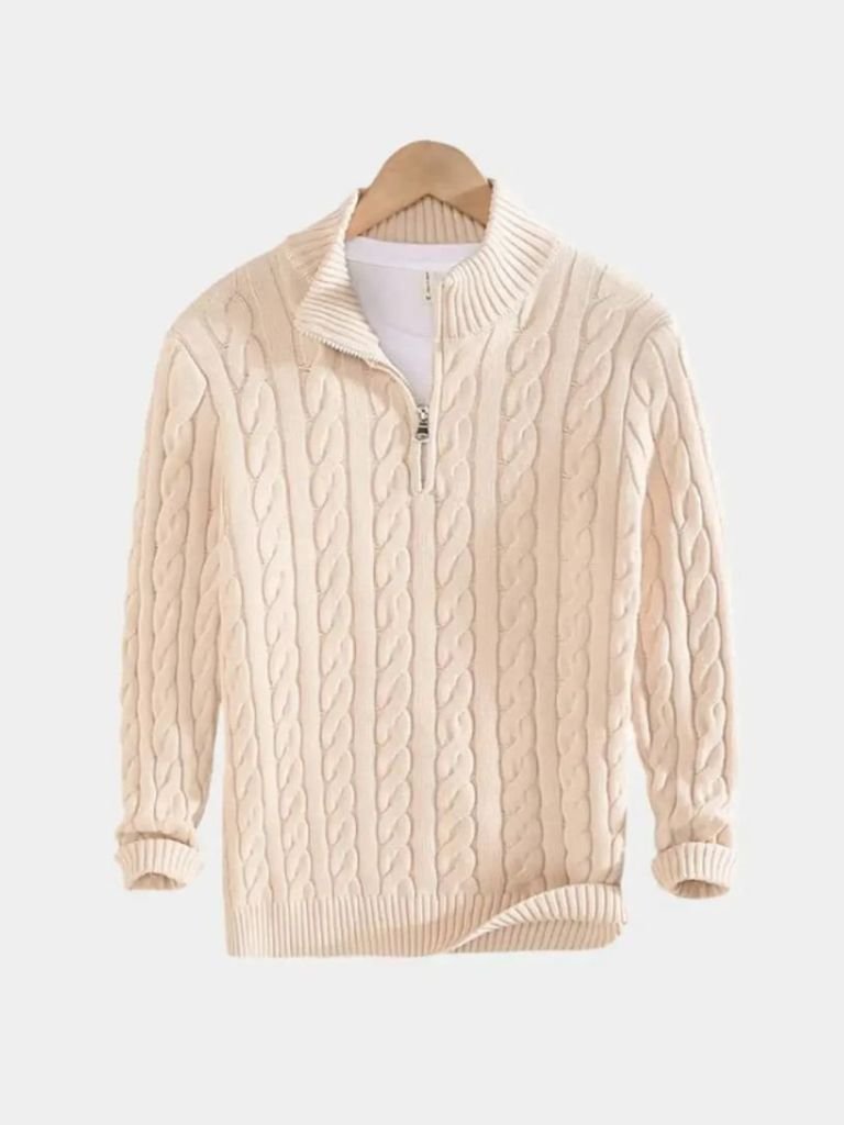 Pullover Curve a trecce con zip corta - Aurelio Club