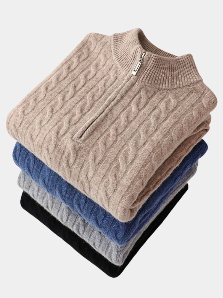 Pullover Curve a trecce con zip corta - Aurelio Club