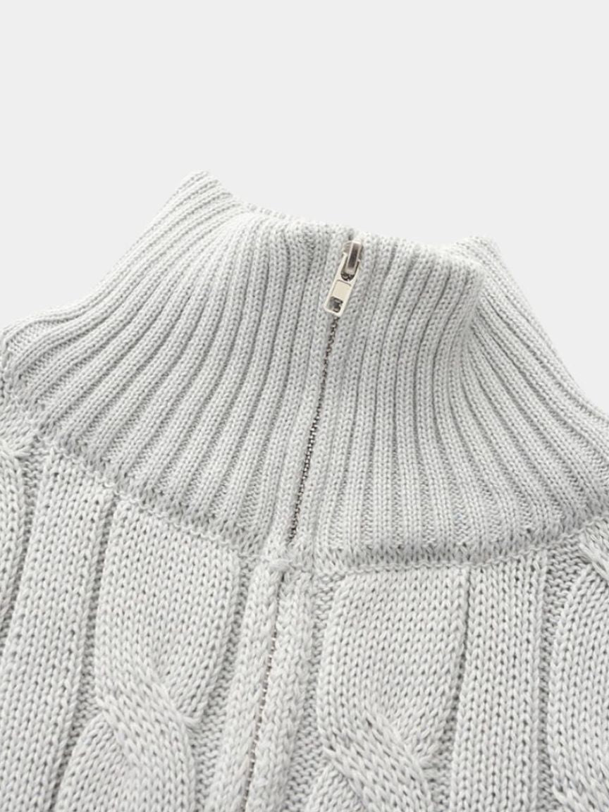 Pullover Curve a trecce con zip corta - Aurelio Club