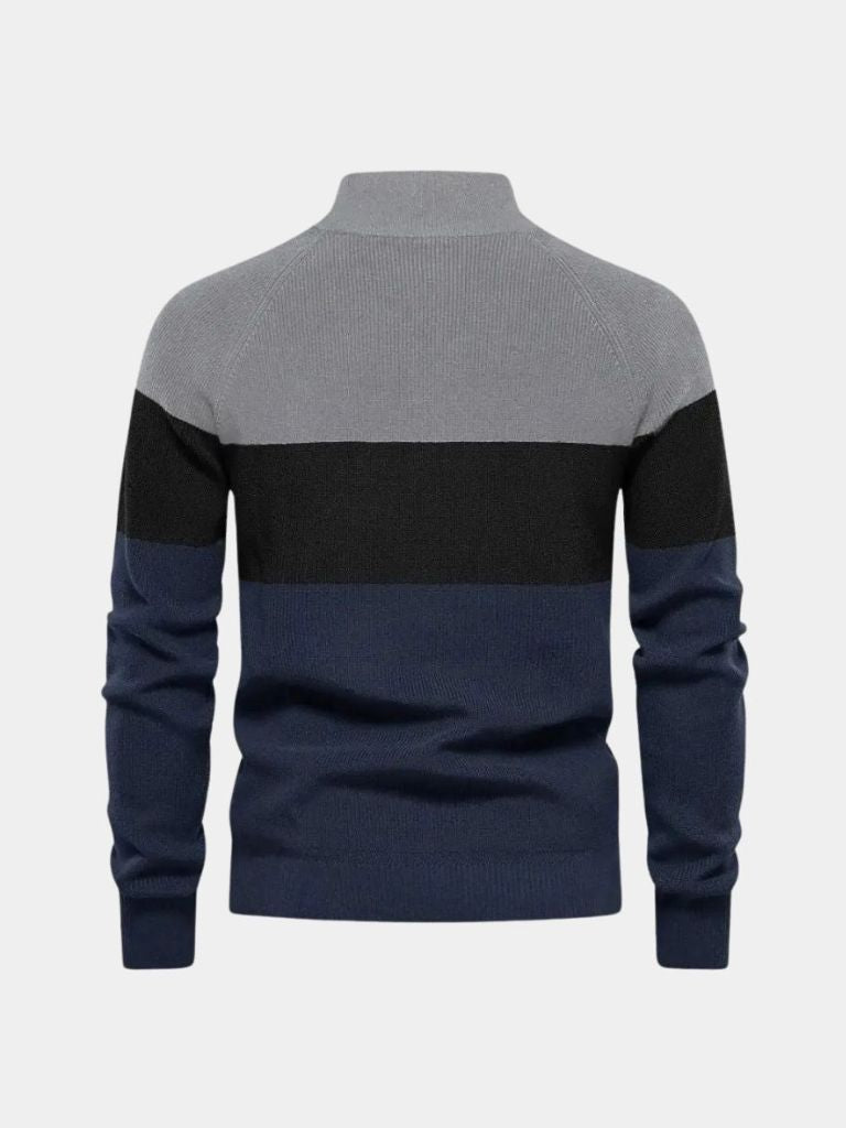 Cardigan a collo alto in misto cotone con zip - Aurelio Club