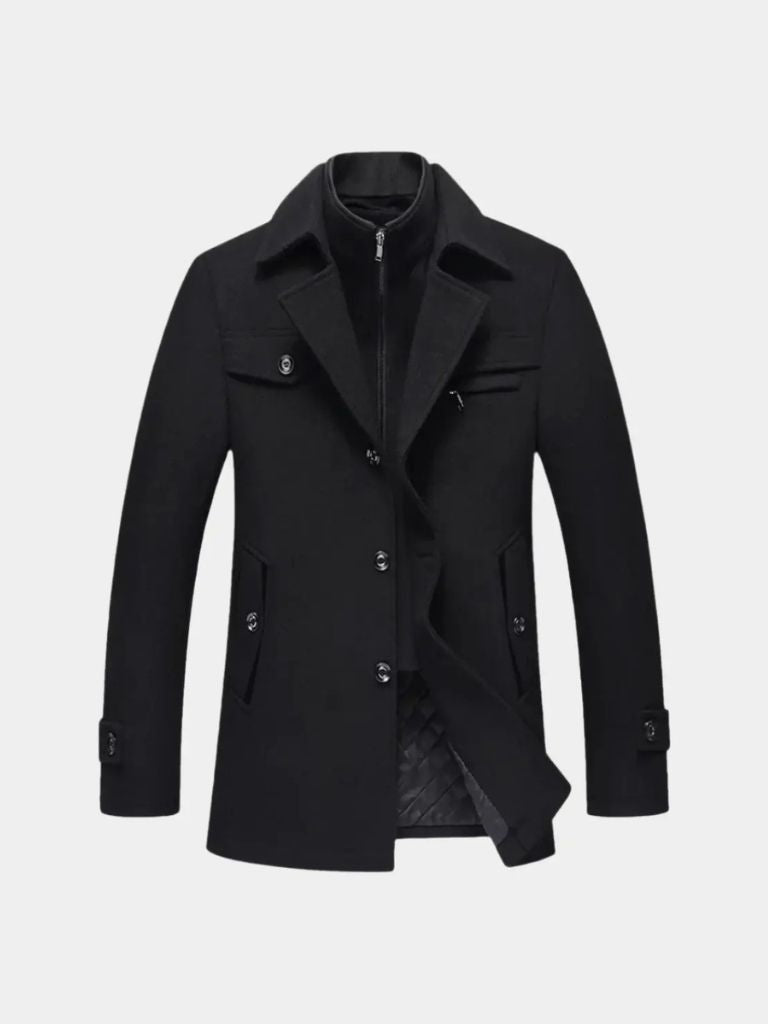 Cappotto monopetto in misto lana Essential - Aurelio Club