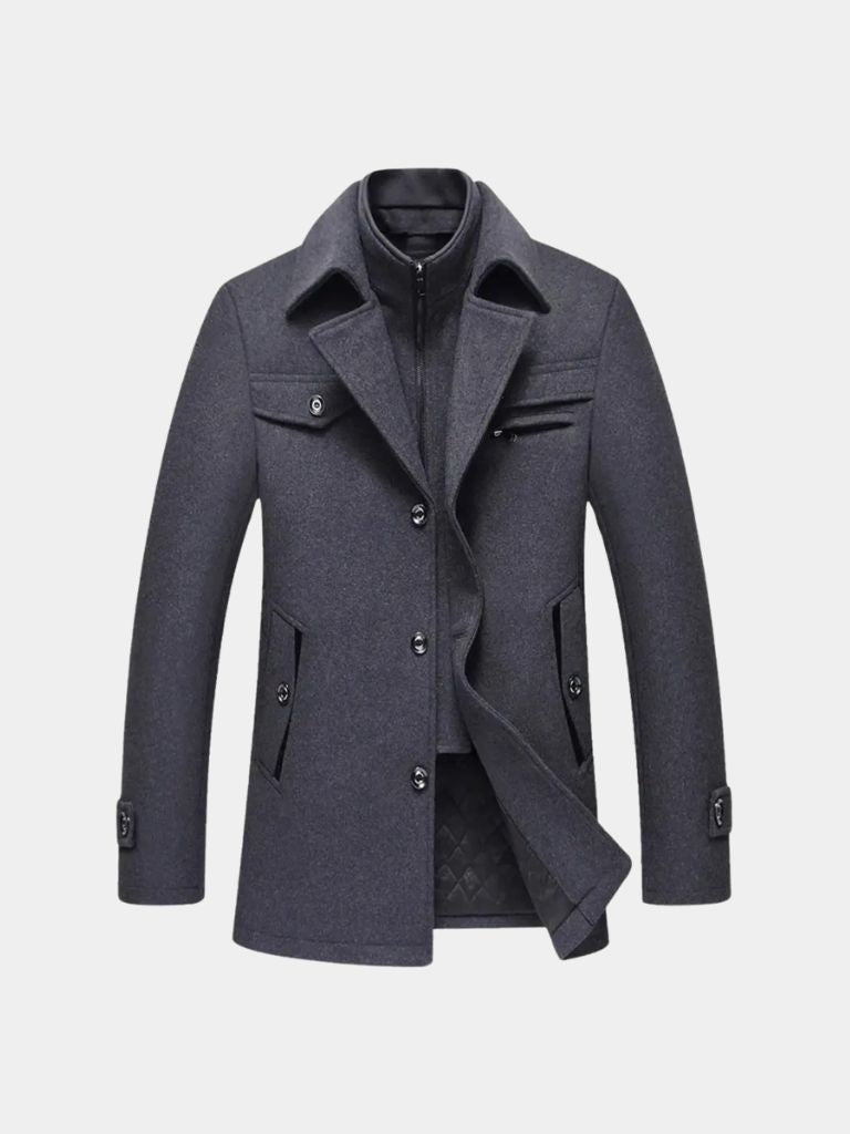 Cappotto monopetto in misto lana Essential - Aurelio Club