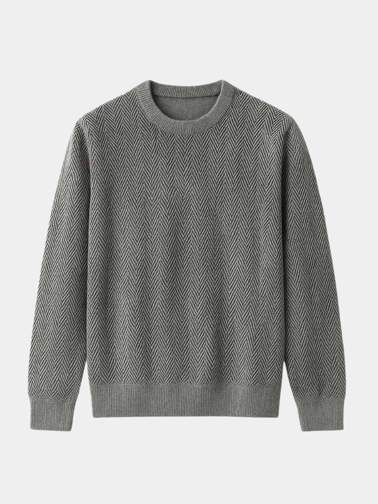 Pullover in lana con motivo a spina di pesce - Aurelio Club