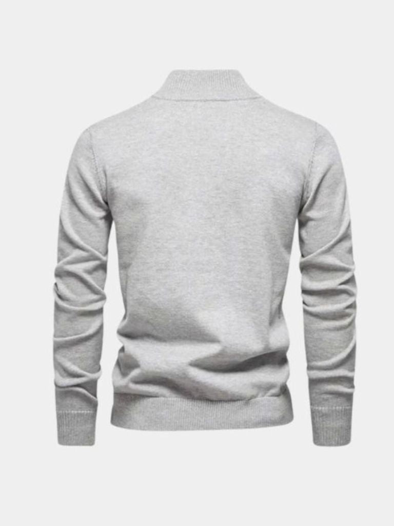Pullover in misto cotone con mezza zip - Aurelio Club