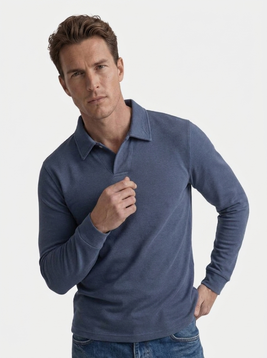 Polo Linear in misto cotone con motivo geometrico - Aurelio Club