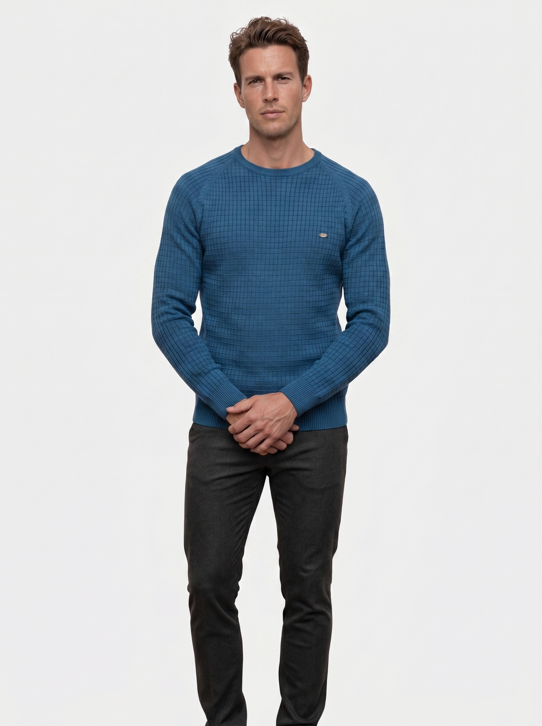 Maglia girocollo a maniche lunghe in misto cotone - Aurelio Club
