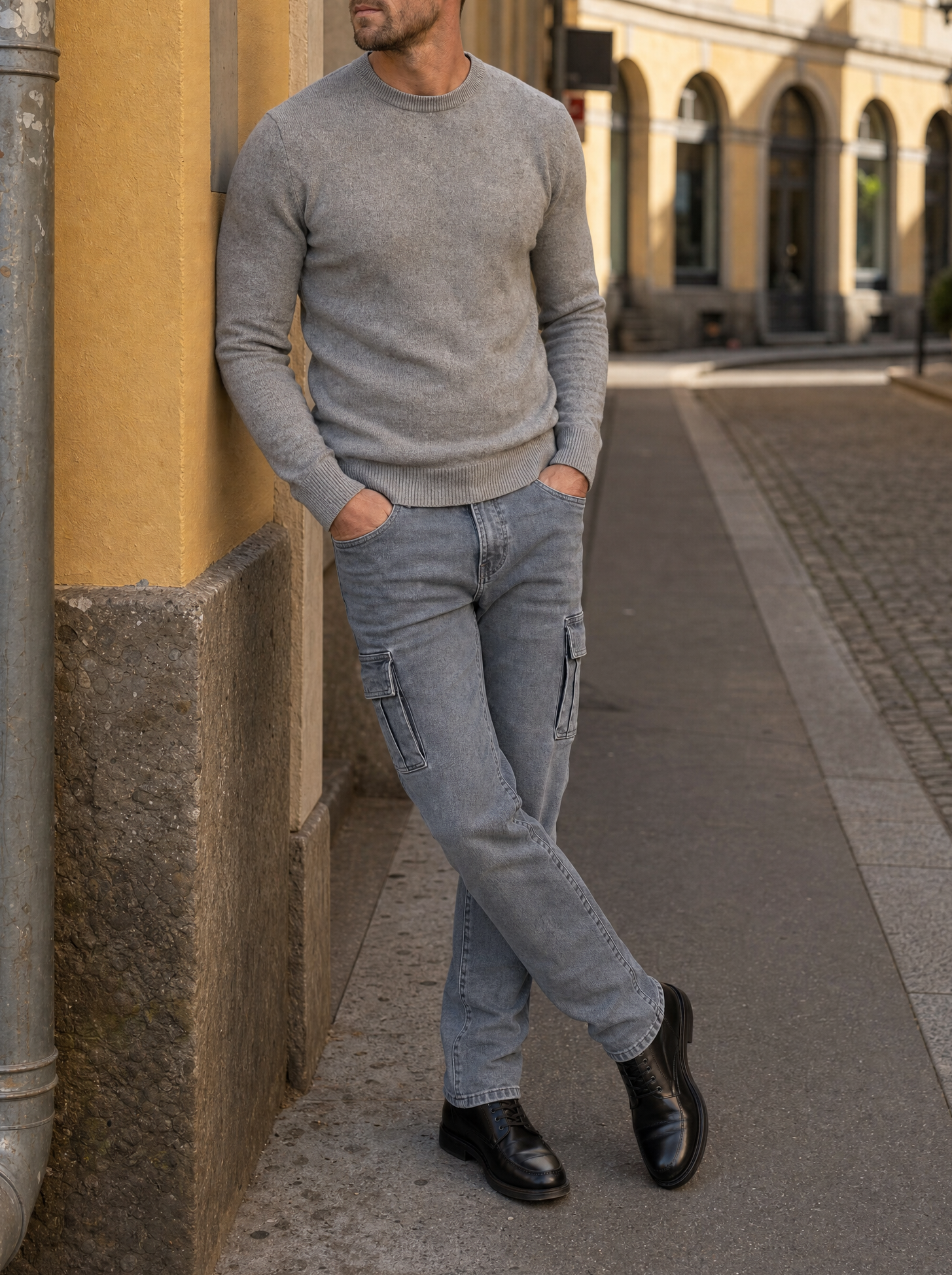 Jeans cargo elasticizzati con taglio affusolato - Aurelio Club