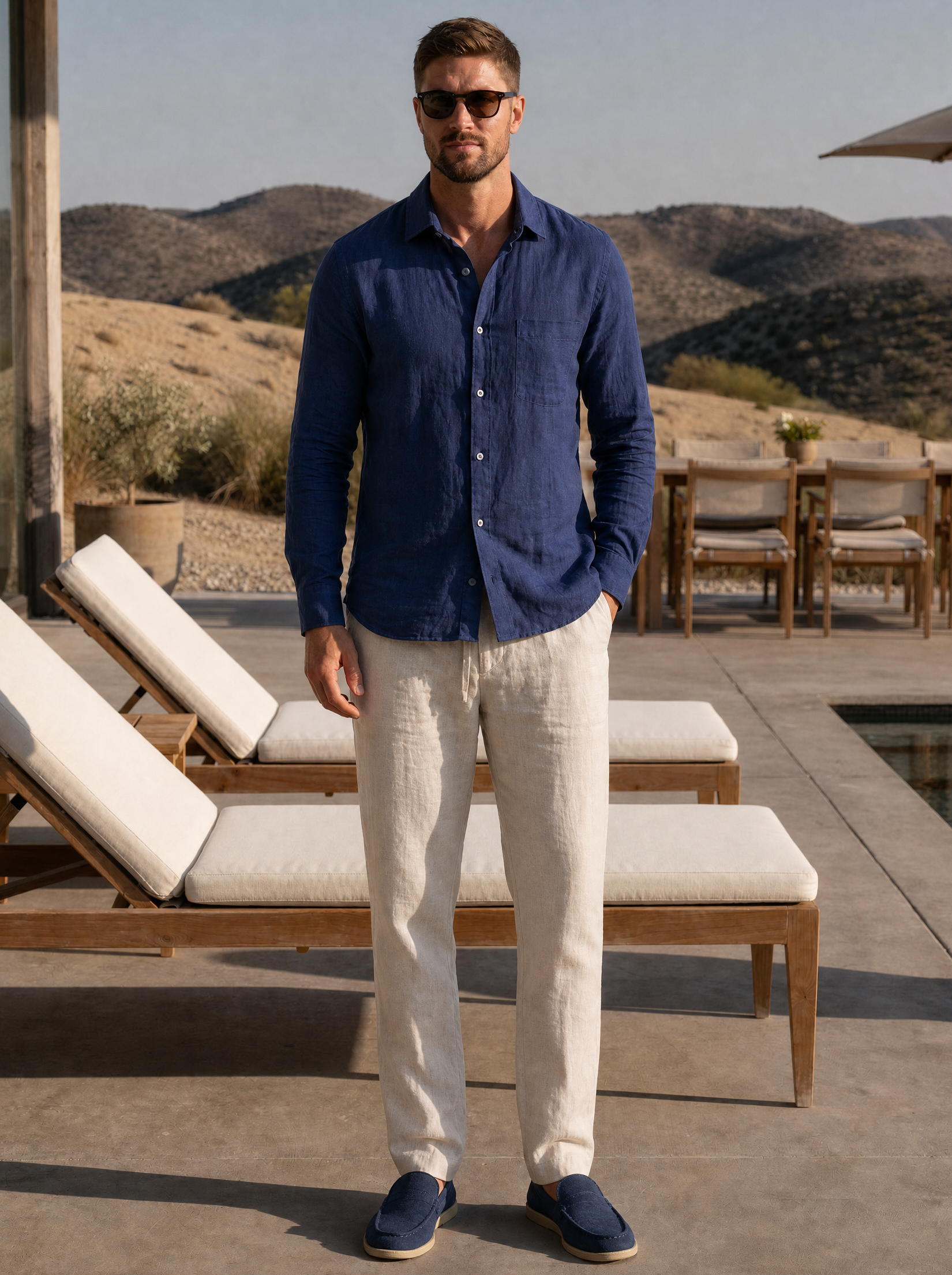 Completo Marino con camicia, pantaloni e mocassini - Aurelio Club
