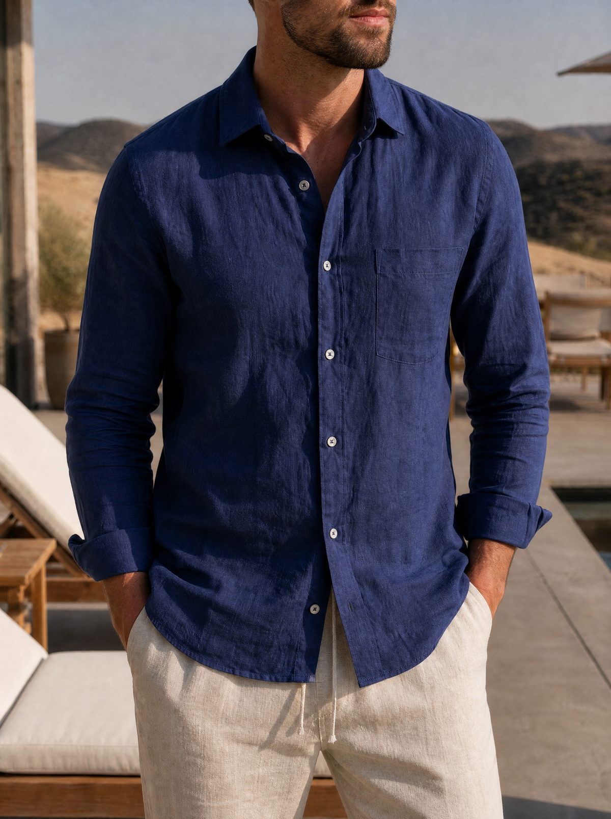 Completo Marino con camicia, pantaloni e mocassini - Aurelio Club