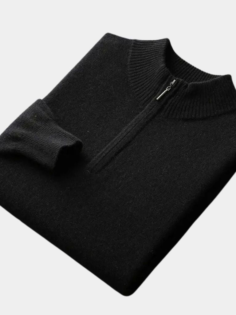 Pullover in lana merino con mezza zip - Aurelio Club