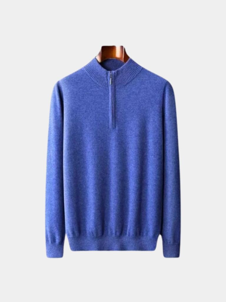 Pullover in lana merino con mezza zip - Aurelio Club