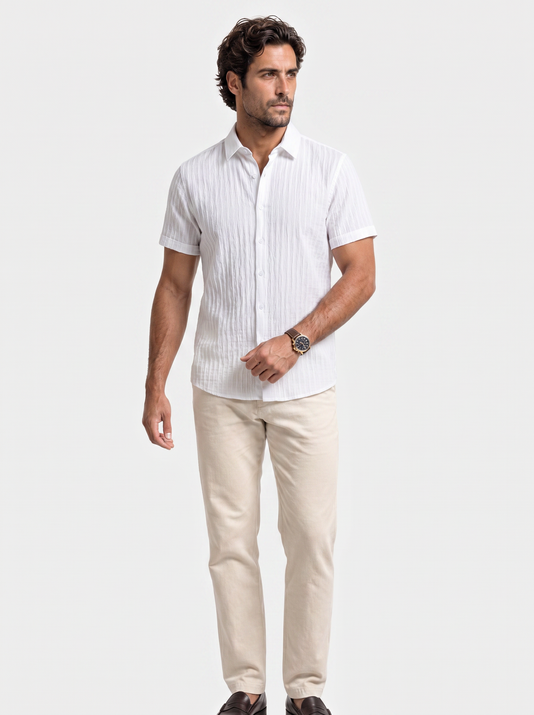 Camicia Lumière in lino a maniche corte - Aurelio Club