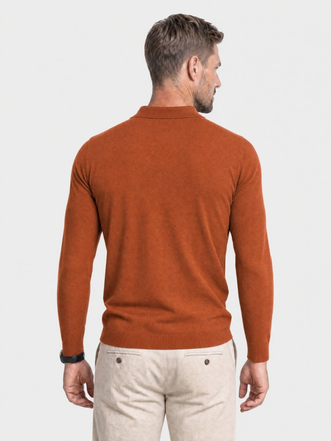 Polo in maglia di lana con scollo a V - Aurelio Club