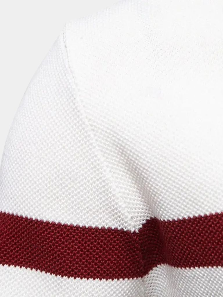 Pullover in misto cotone con colletto e zip corta - Aurelio Club