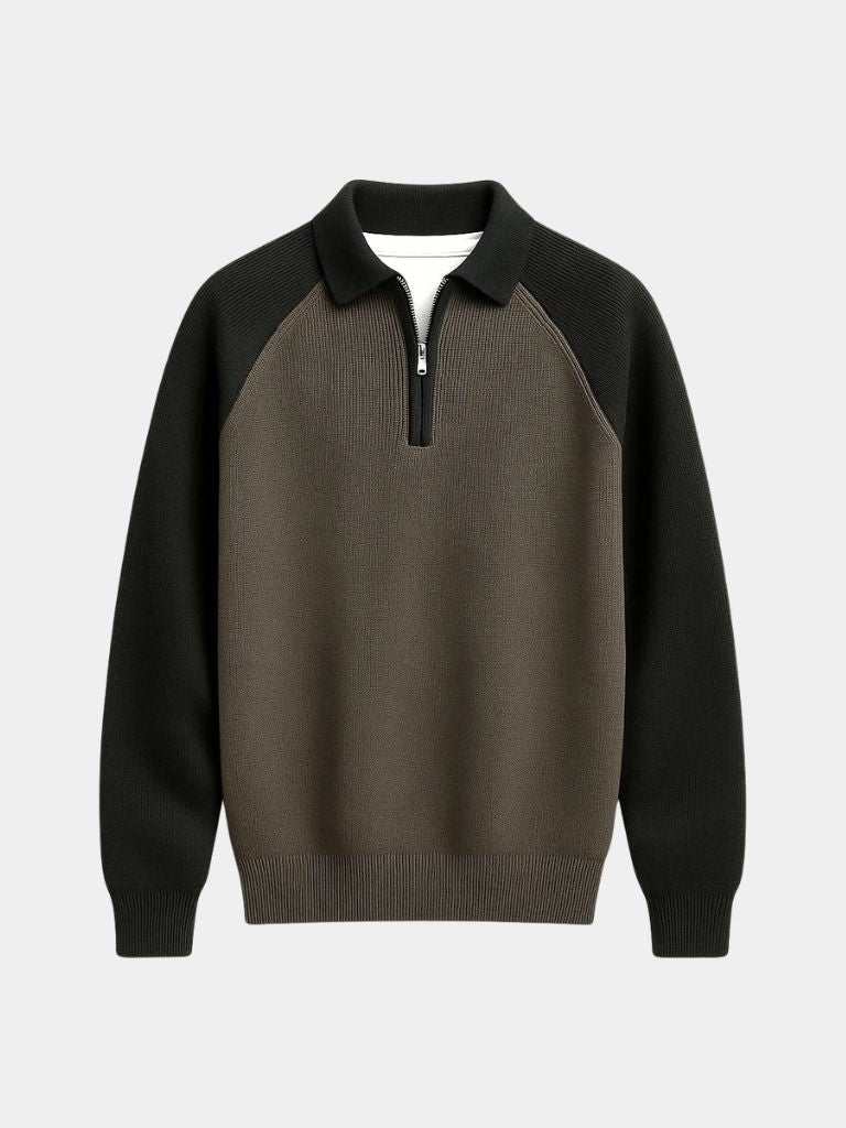 Pullover con maniche raglan e zip corta - Aurelio Club