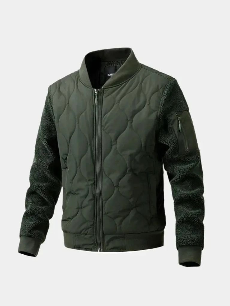 Bomber imbottito con maniche in tessuto sherpa - Aurelio Club