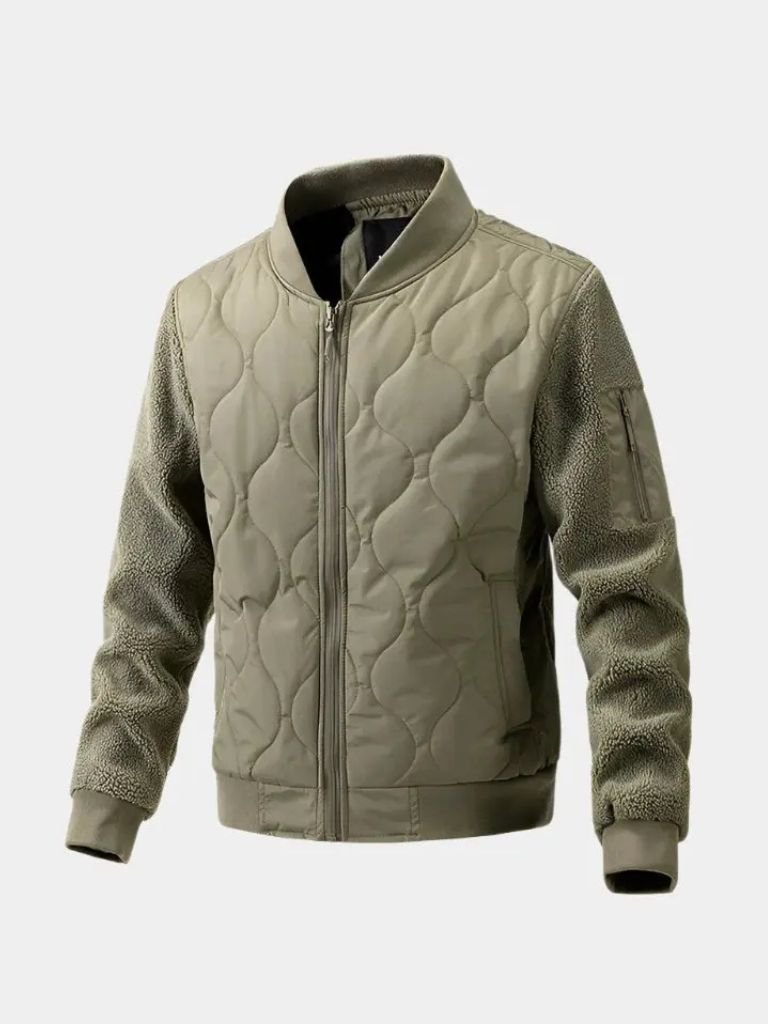 Bomber imbottito con maniche in tessuto sherpa - Aurelio Club