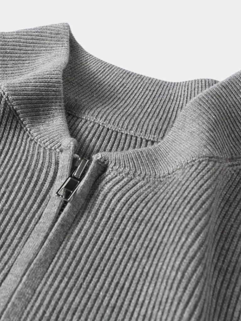 Cardigan Soft in cotone con zip - Aurelio Club