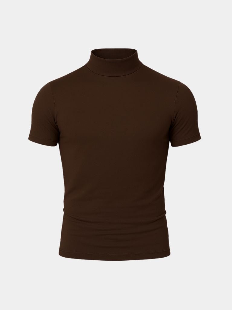 T-shirt a collo alto in tinta unita - Aurelio Club