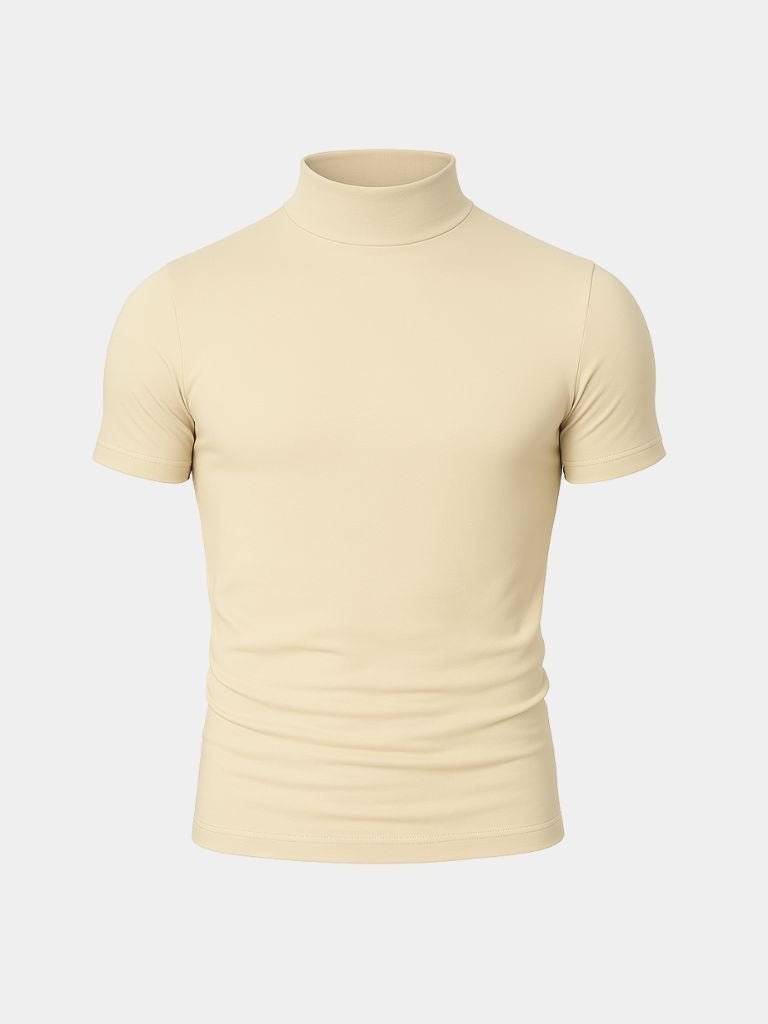 T-shirt a collo alto in tinta unita - Aurelio Club