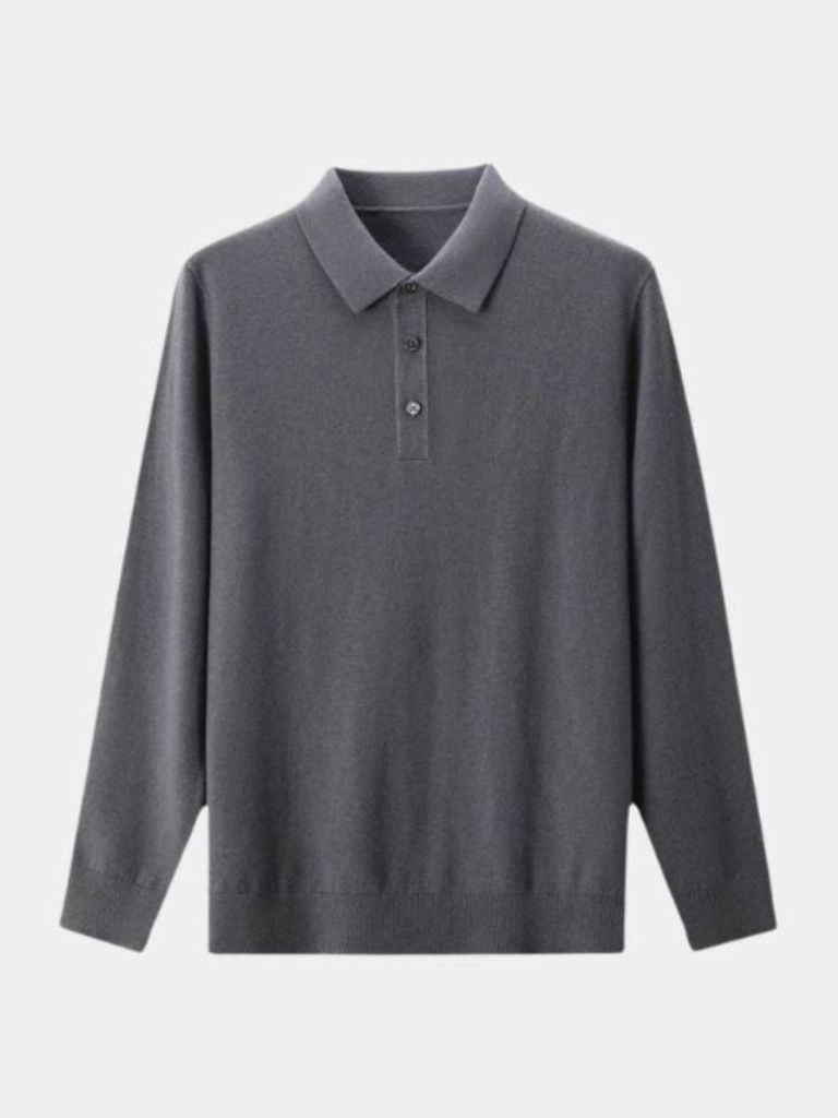 Polo in maglia a maniche lunghe con bottoni - Aurelio Club