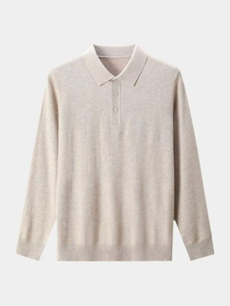 Polo in maglia a maniche lunghe con bottoni - Aurelio Club