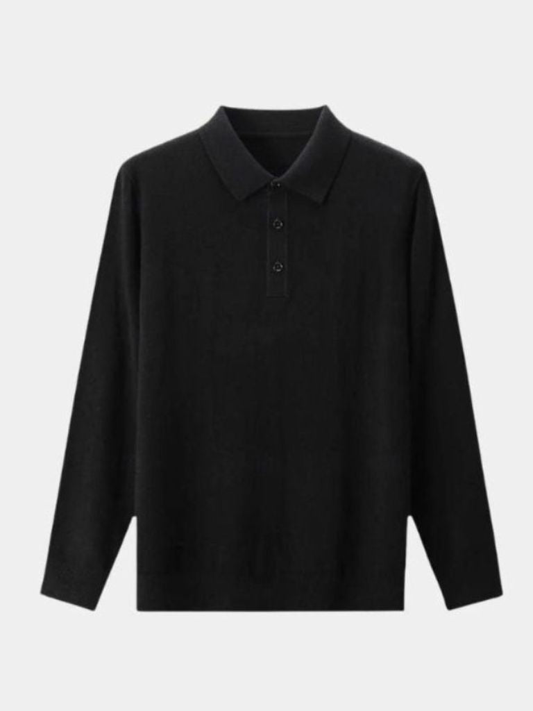 Polo in maglia a maniche lunghe con bottoni - Aurelio Club