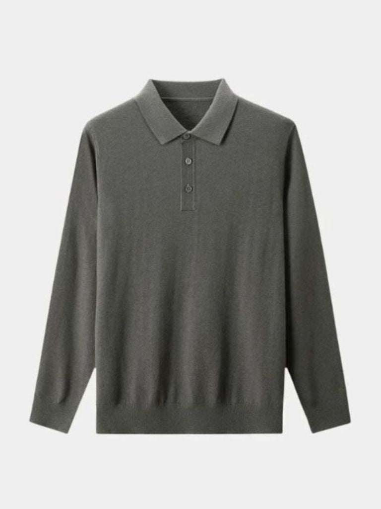 Polo in maglia a maniche lunghe con bottoni - Aurelio Club