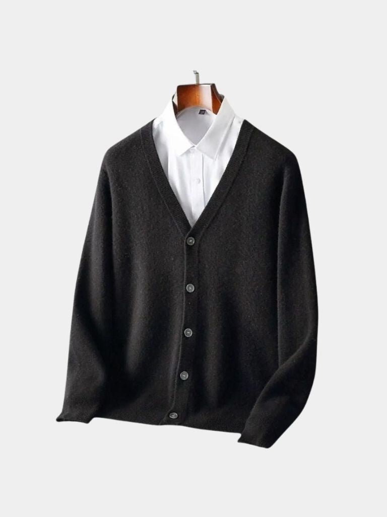 Cardigan in lana merino con scollo a V - Aurelio Club