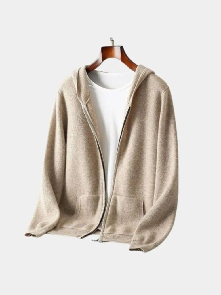 Maglia in lana merino con cappuccio e zip - Aurelio Club