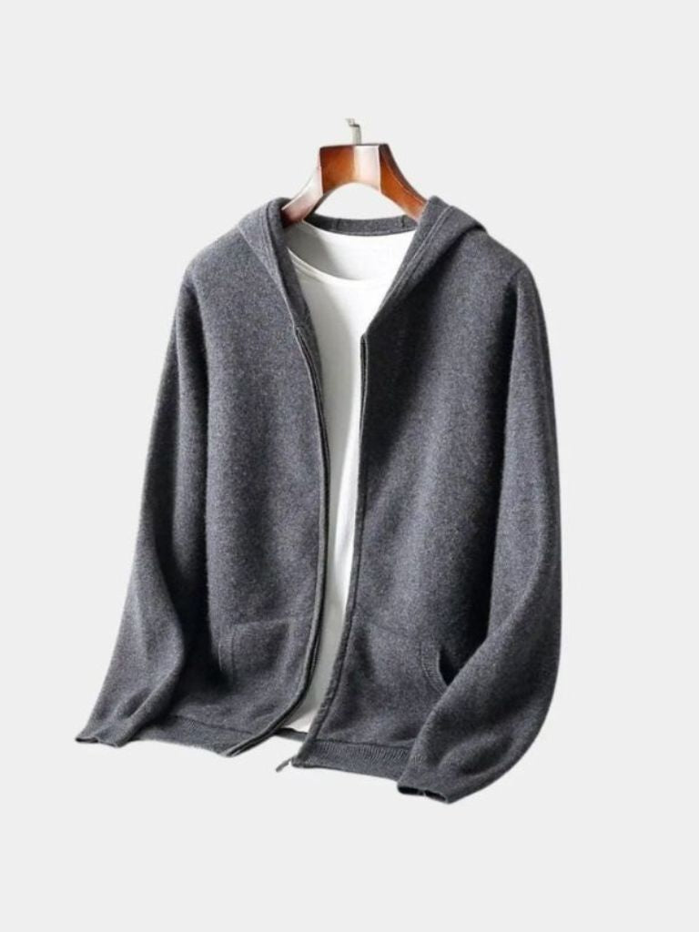 Maglia in lana merino con cappuccio e zip - Aurelio Club