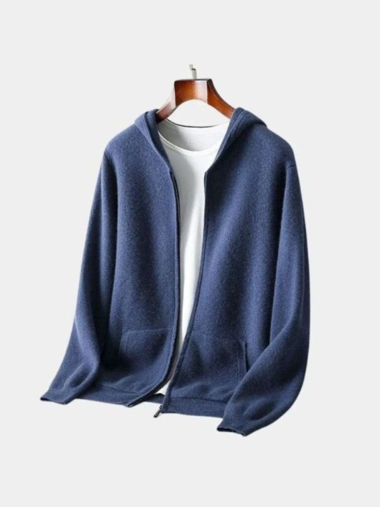 Maglia in lana merino con cappuccio e zip - Aurelio Club
