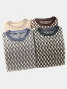 Maglia girocollo in lana con motivo geometrico - Aurelio Club
