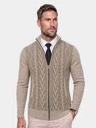 Cardigan Essential con motivo a trecce e zip - Aurelio Club