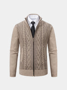 Cardigan Essential con motivo a trecce e zip - Aurelio Club
