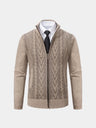 Cardigan Essential con motivo a trecce e zip - Aurelio Club