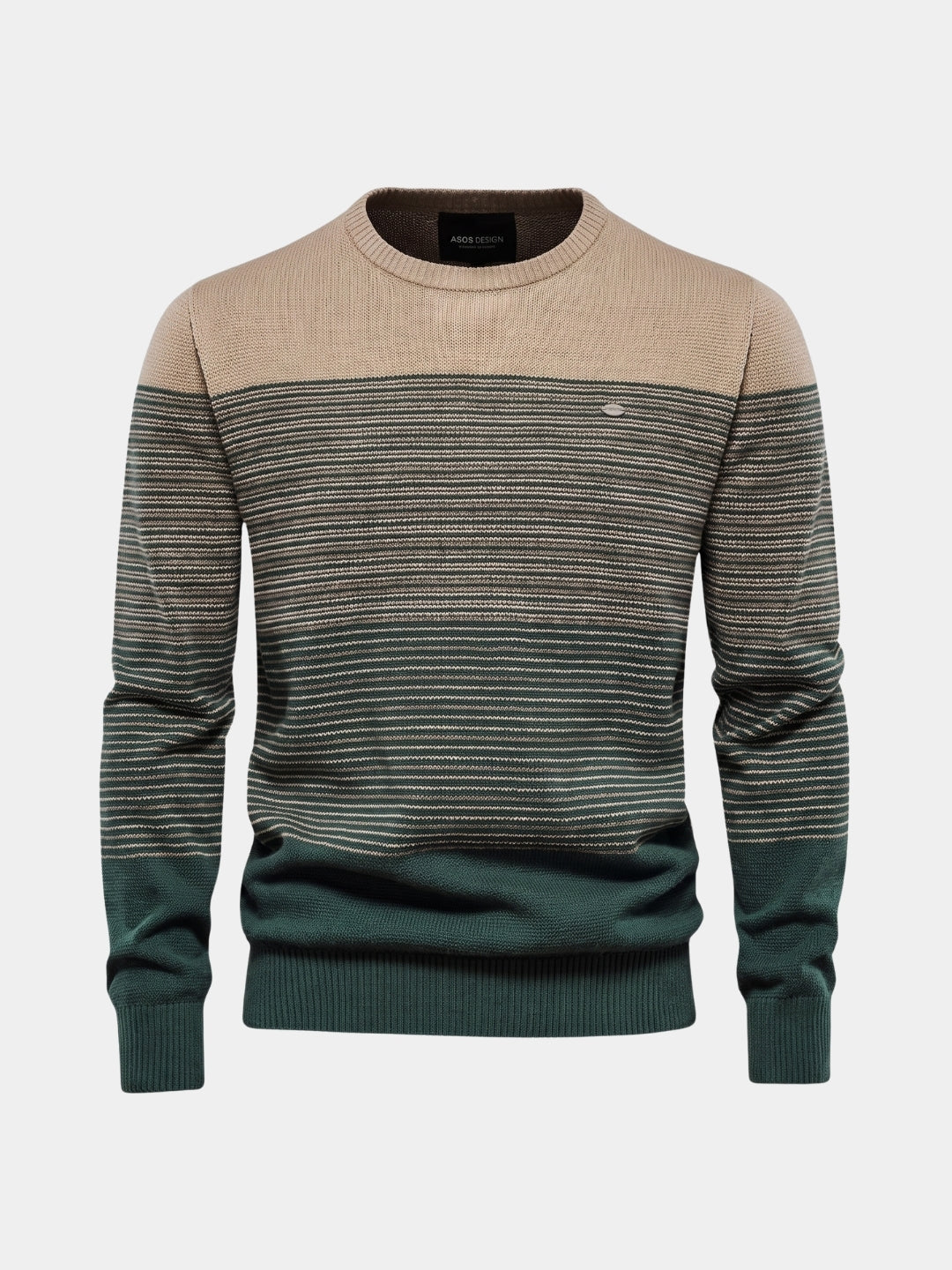 Pullover girocollo a righe sfumate in misto cotone - Aurelio Club