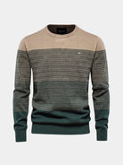 Pullover girocollo a righe sfumate in misto cotone - Aurelio Club