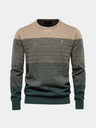 Pullover girocollo a righe sfumate in misto cotone - Aurelio Club