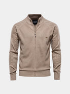 Cardigan in misto cotone a trecce e coste con zip - Aurelio Club