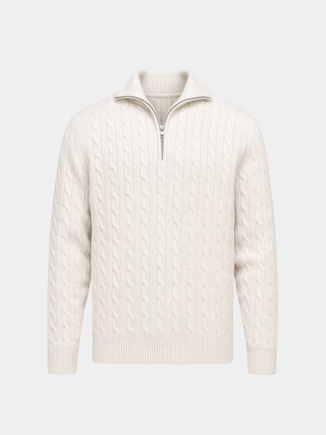 Pullover a trecce con zip al collo - Aurelio Club
