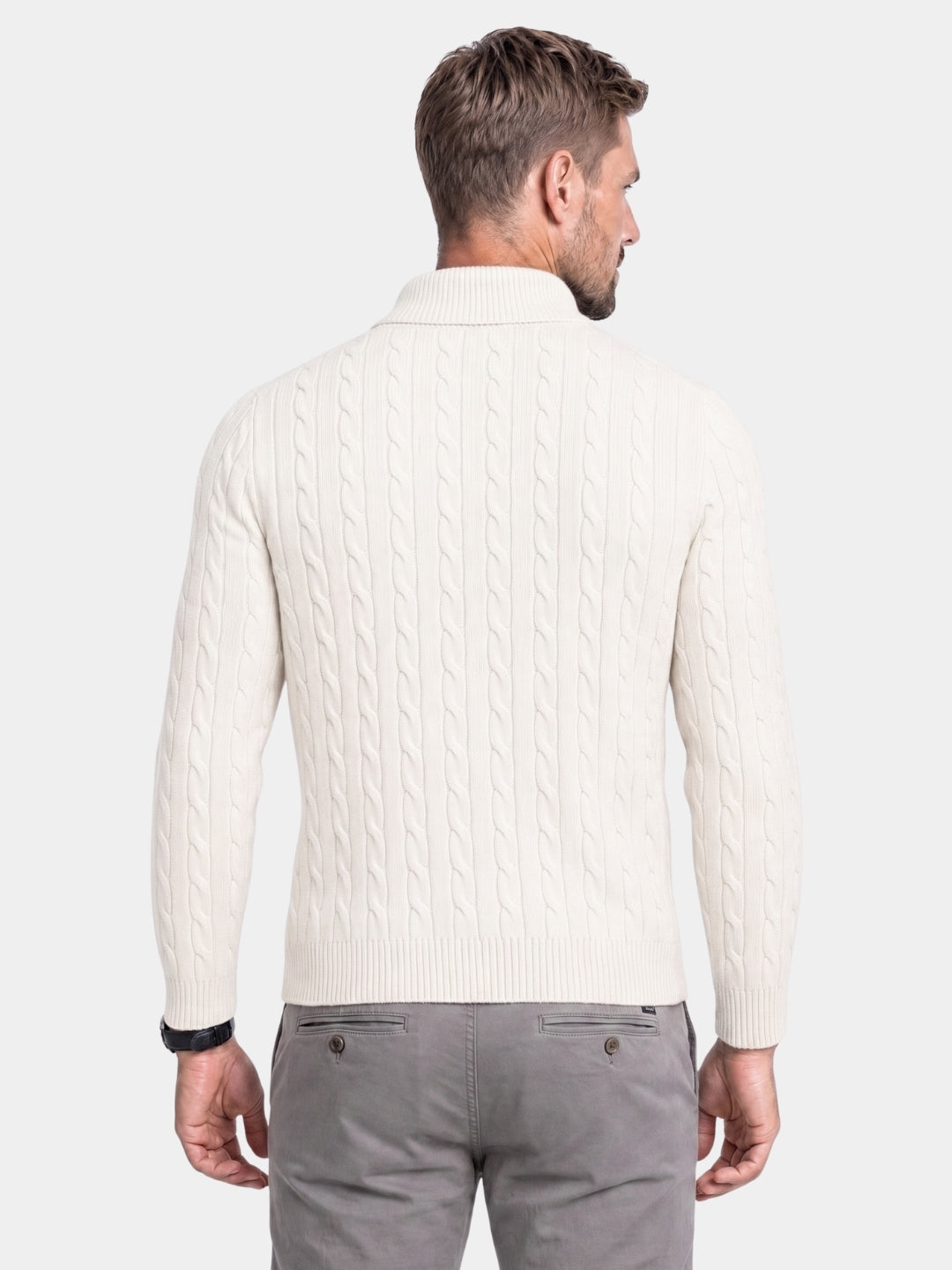 Pullover a trecce con zip al collo - Aurelio Club