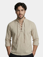 Camicia a maniche lunghe con lacci al collo - Aurelio Club