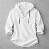 Maglia Henley uomo in cotone e lino con cappuccio