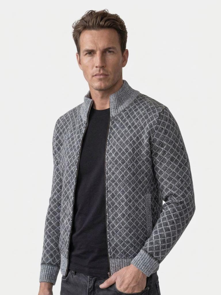 Cardigan jacquard con bottoni - Aurelio Club