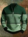 Pullover uomo geometrico con mezza zip