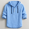 Maglia uomo in cotone e lino con cappuccio